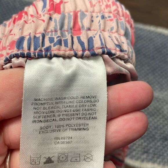 Columbia PFG Pink & Blue Palm Floral Print Sea Pines Short Size Medium - Picture 6 of 7